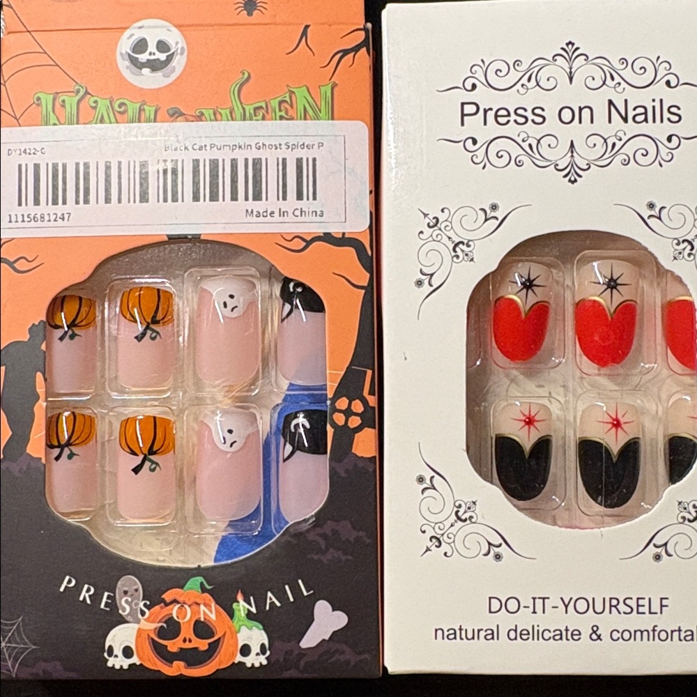 Two (2) Sets of Press on Nails Medium length